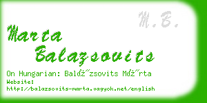 marta balazsovits business card